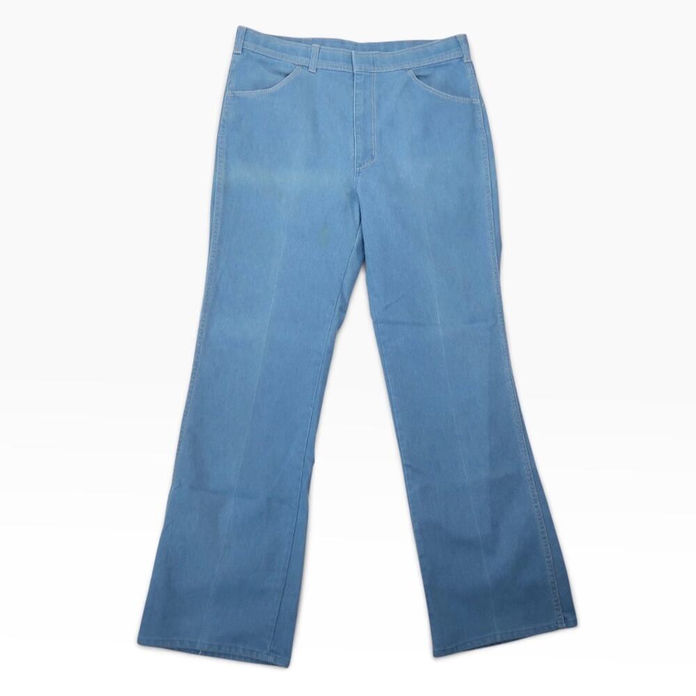 Vintage 70s Sportabouts Blue Denim Bootcut Flare Jeans Mens 34x31
